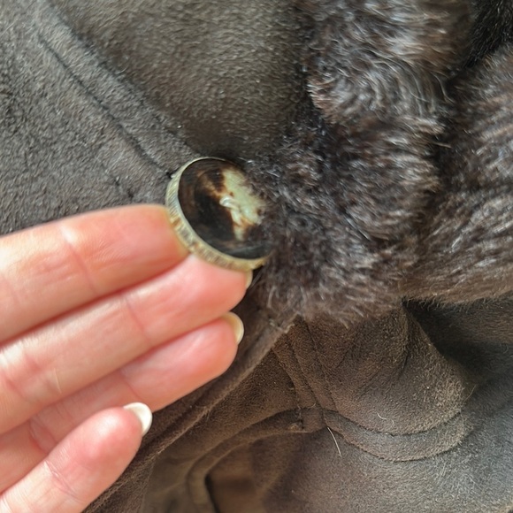 Vintage 80s/90s Overland Sheepskin Co Shaw Collar Shearling Coat XS Made in USA - Picture 13 of 13